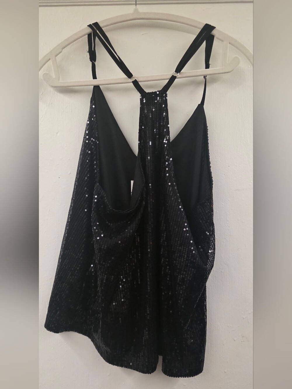 🔥Charlie Charlie Charlotte Black Sequin Racerback Tank Top Size Small NWT - Picture 2 of 8